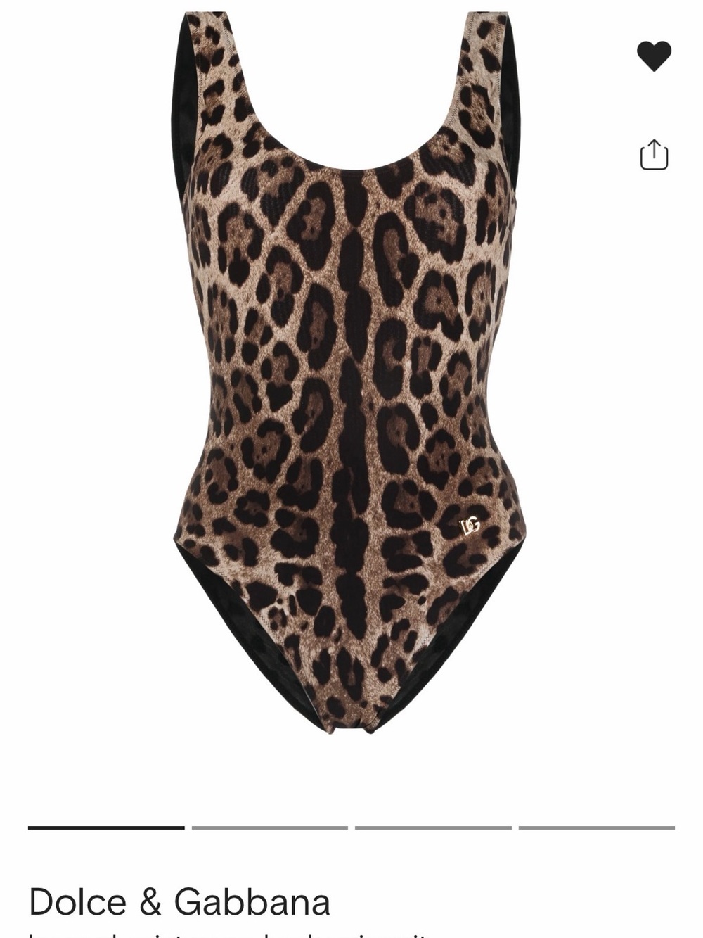 Dolce & Gabbana Brown and Black Leopard-Print One-Piece Swimsuit
